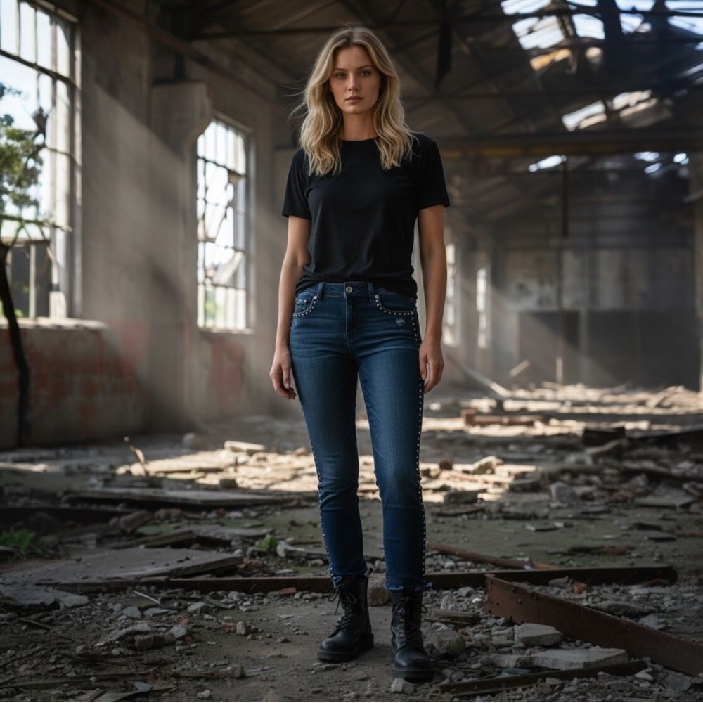 INC International Concepts Blue Skinny Jeans with Distressed Details